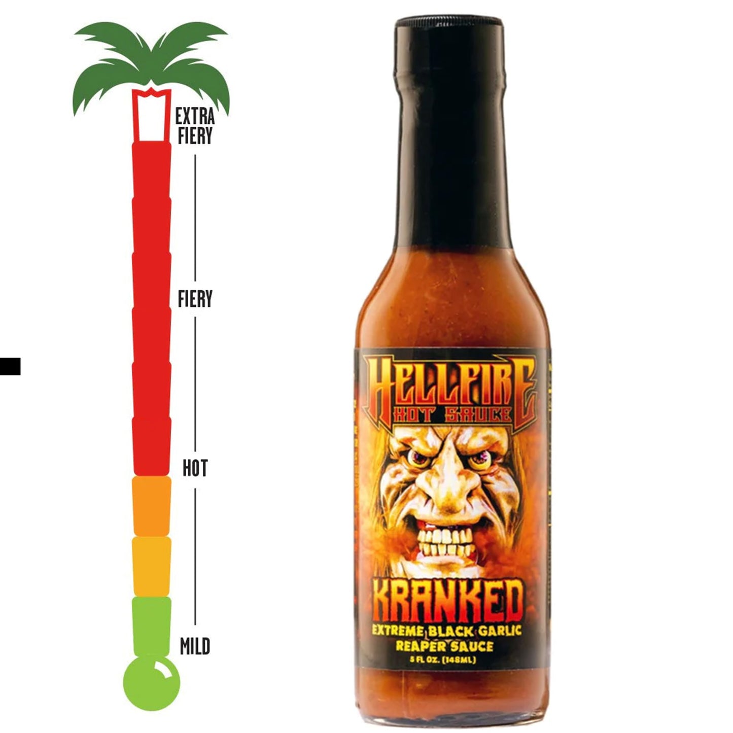 Hellfire Kranked! Μαύρο Σκόρδο & Carolina Reaper Εξαιρετικά Καυτερή Σάλτσα – 320γρ | Καυτερή Σάλτσα