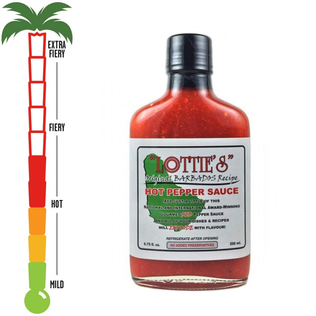 Lottie's Traditional Barbados Red Hot Pepper Sauce – 200g | Κόκκινη Καυτερή Σάλτσα Παραδοσιακή από τα Μπαρμπάντος της Lottie
