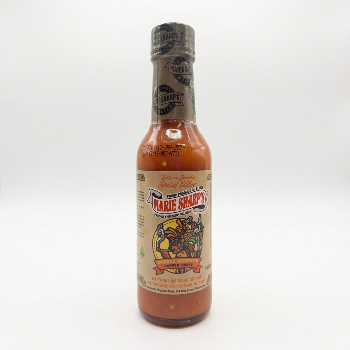 Μπουκάλι Marie Sharp's Smoked Habanero 148ml σε λευκό φόντο